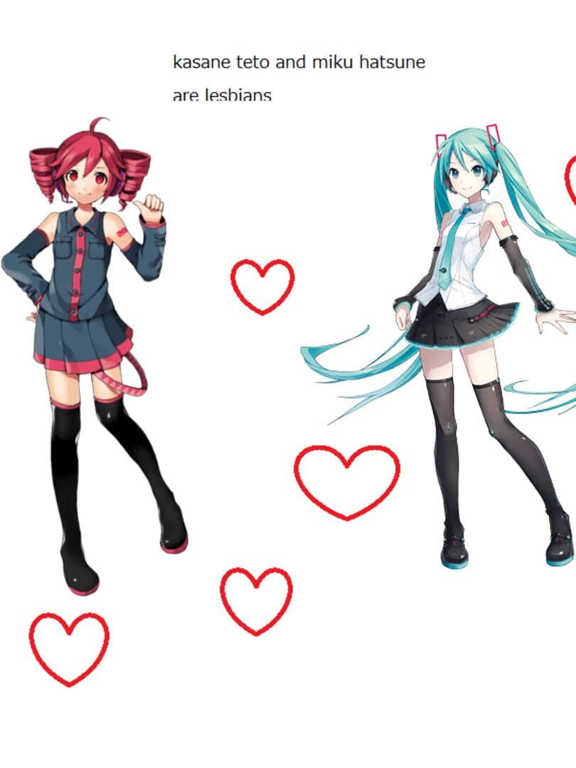 Kasane Teto and Hatsune Miku are Lesbians