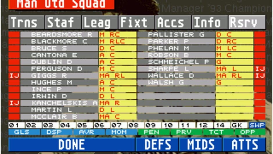 Championship Manager '93 screenshot