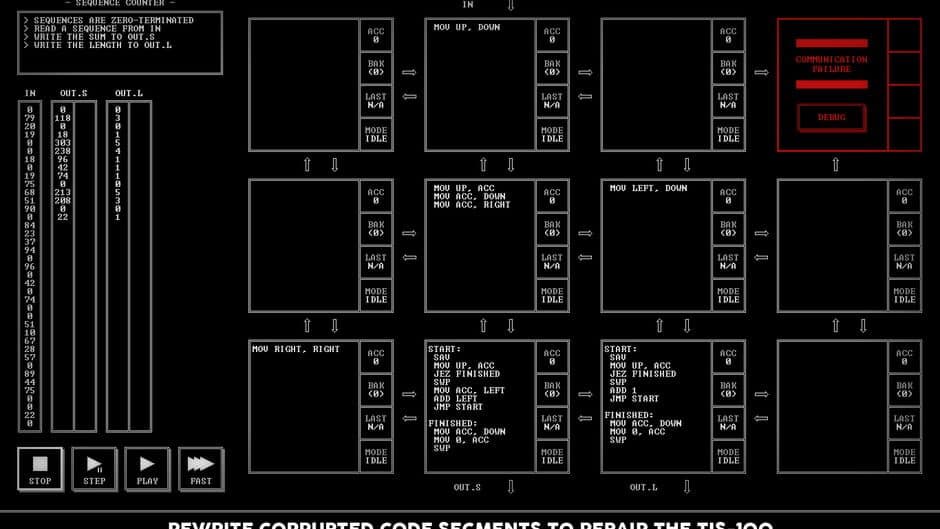TIS-100 screenshot