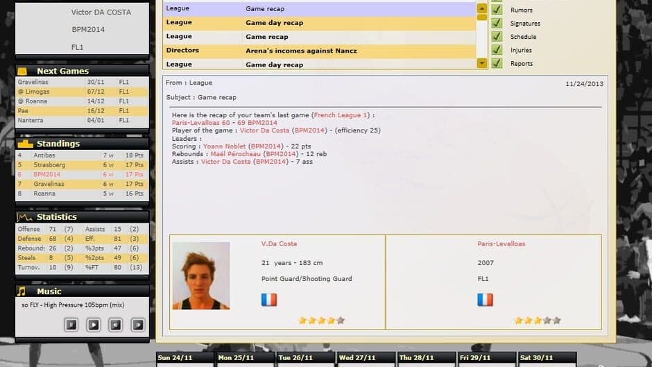 Basketball Pro Management 2014 screenshot