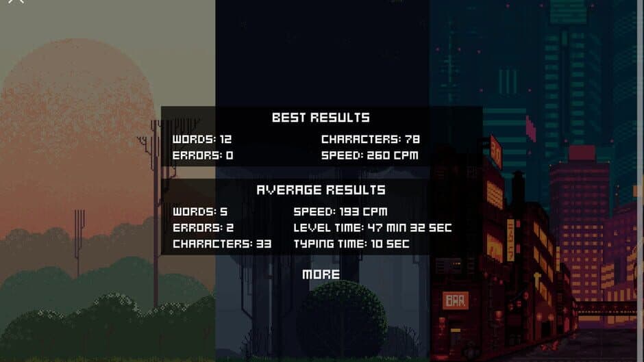 Falling words screenshot