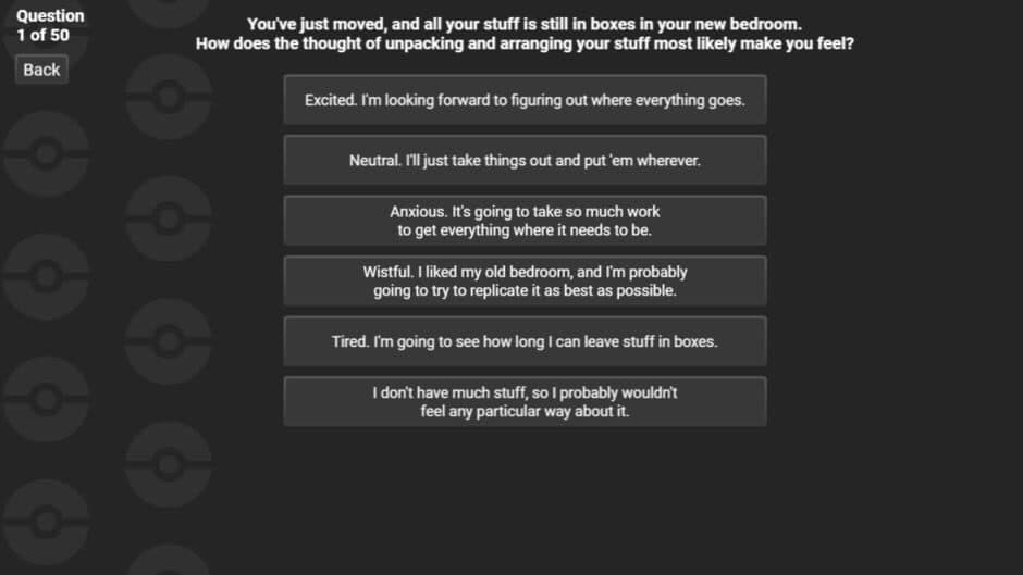 Pokedex-Accurate Dual-Type Pokemon Personality Test screenshot