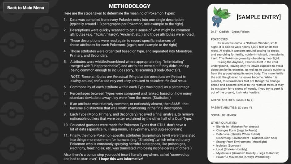 Pokedex-Accurate Dual-Type Pokemon Personality Test screenshot