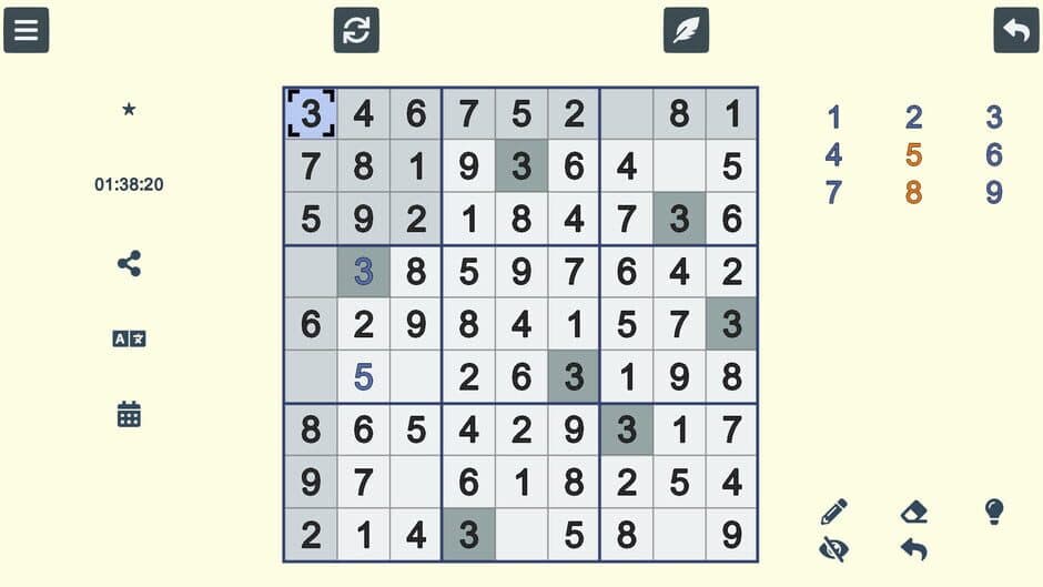Sudoku screenshot