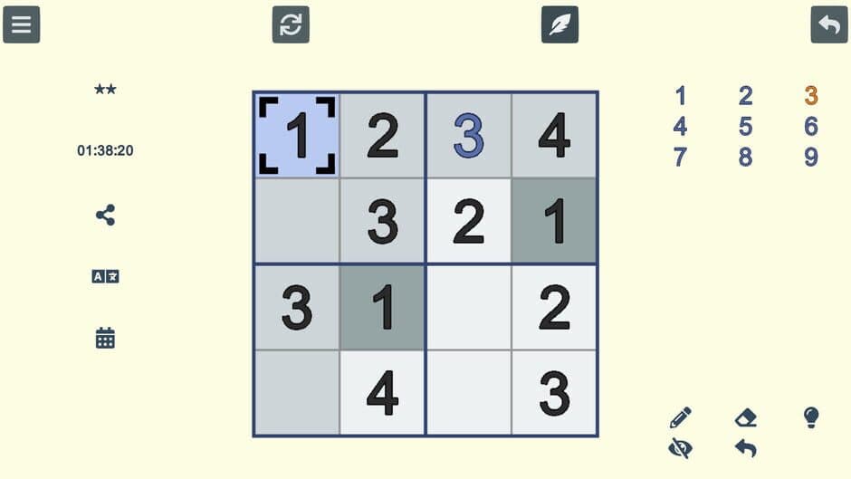Sudoku screenshot