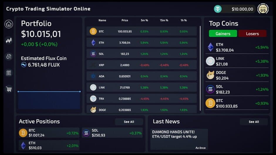 Crypto Trading Simulator screenshot