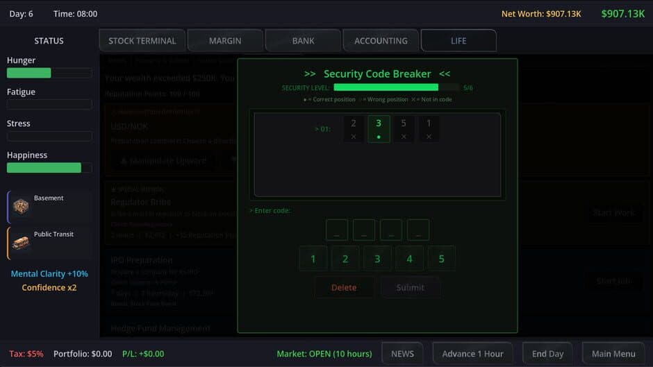 Neo Capitalist: Stock Market Survival Simulator screenshot