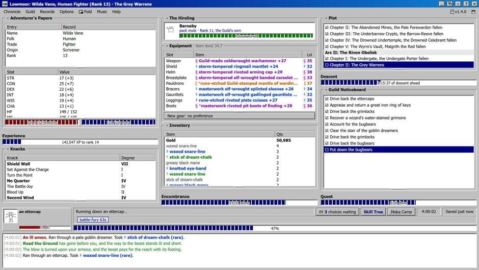 Lowmoor Idle RPG: An Adventurer's Chronicle screenshot