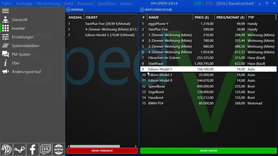 SpedV screenshot