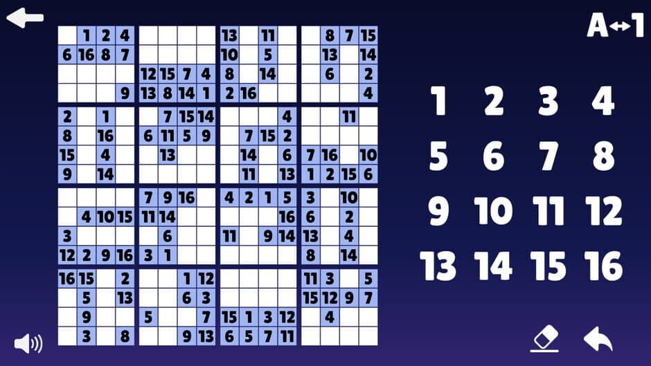 Sudoku 9X16X25 screenshot