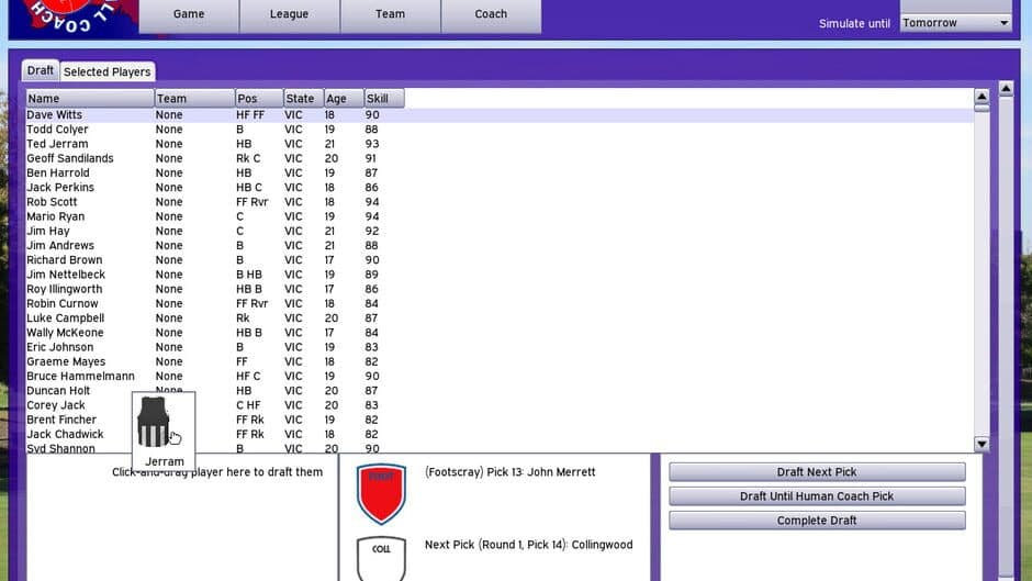Australian Football Coach 2019 screenshot