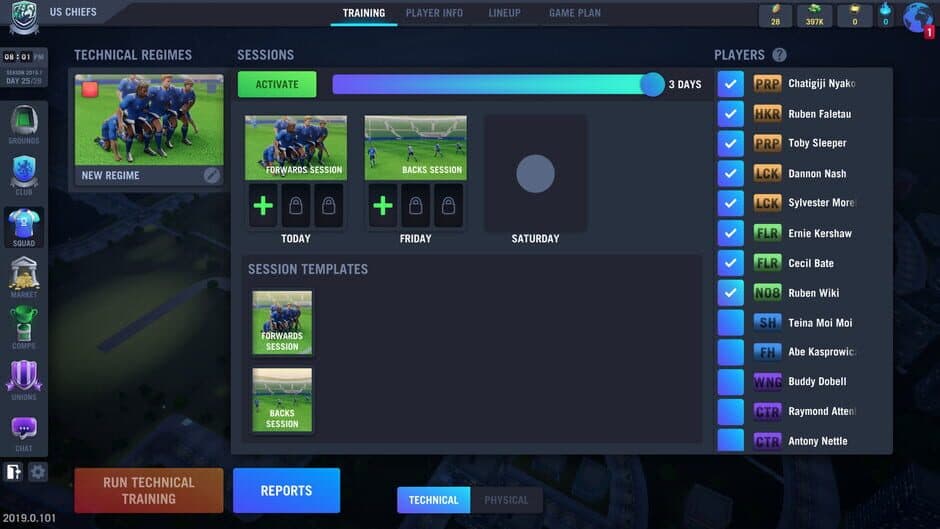 Blackout Rugby Manager screenshot