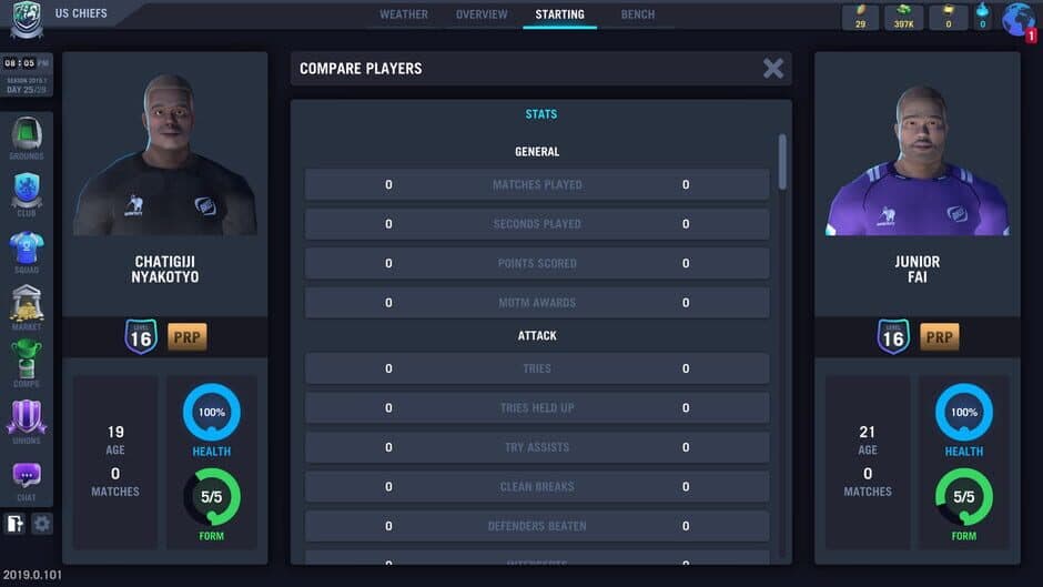 Blackout Rugby Manager screenshot