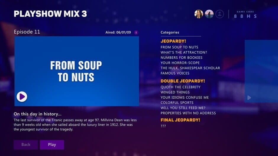 Jeopardy! PlayShow screenshot