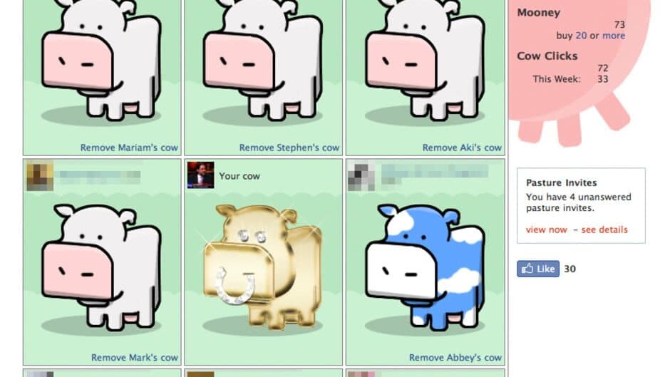 Cow Clicker screenshot
