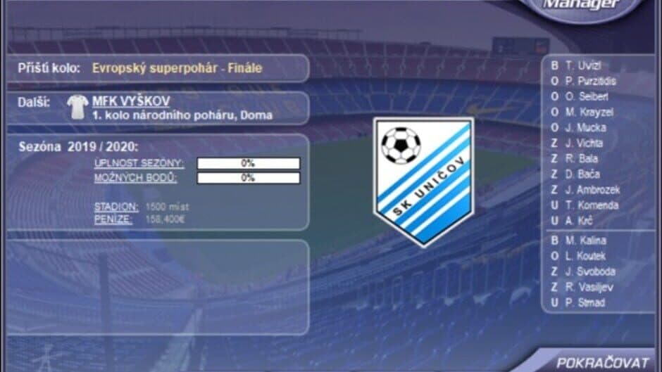 Czech Soccer Manager 2020 screenshot
