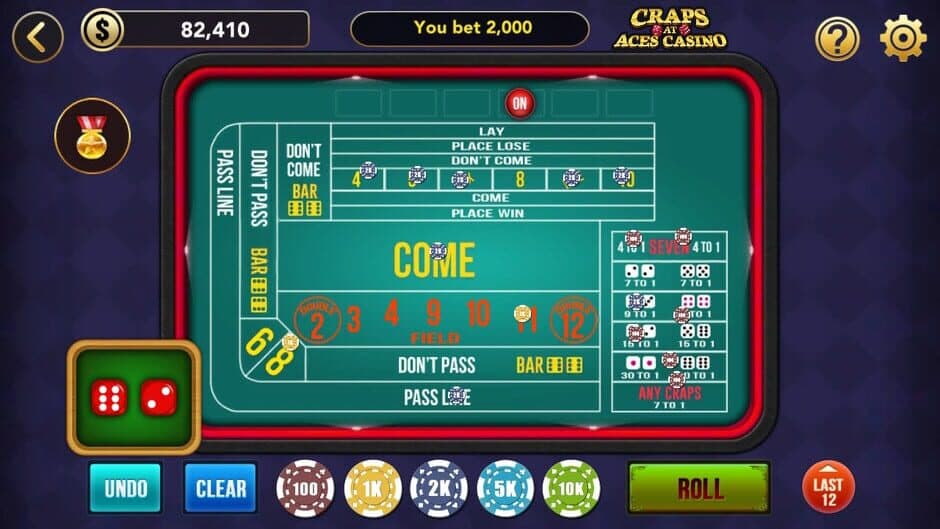 Craps at Aces Casino screenshot