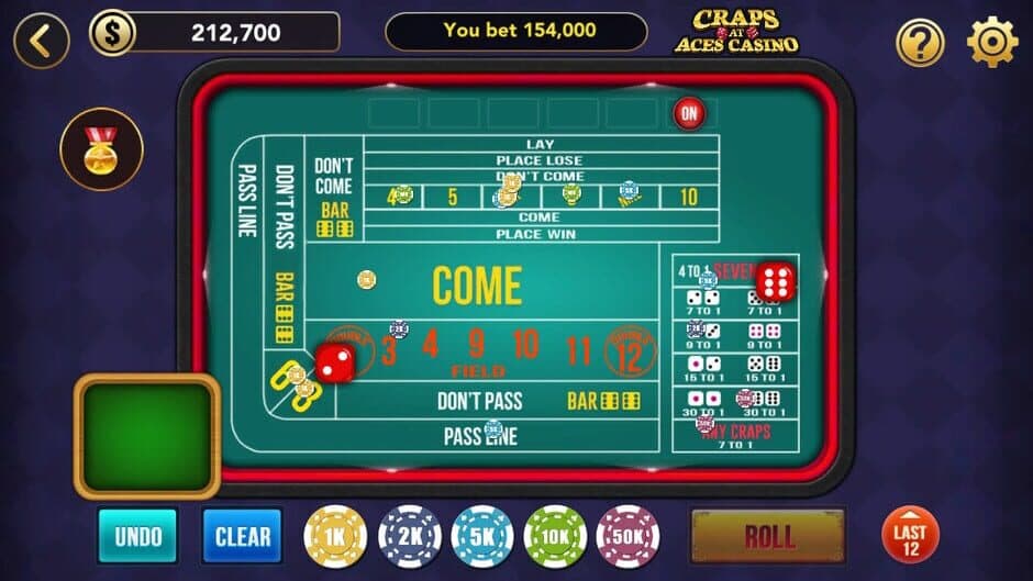 Craps at Aces Casino screenshot