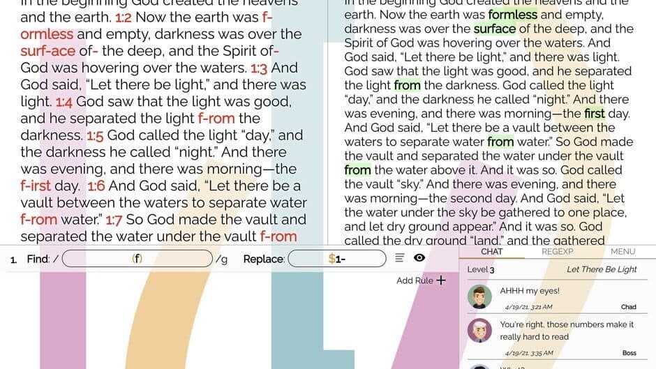Copy Editor: A RegEx Puzzle screenshot