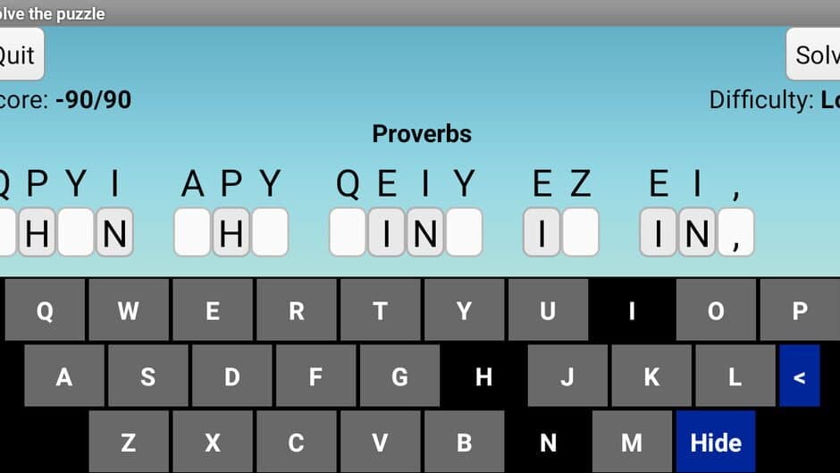 Cryptogram Puzzles screenshot