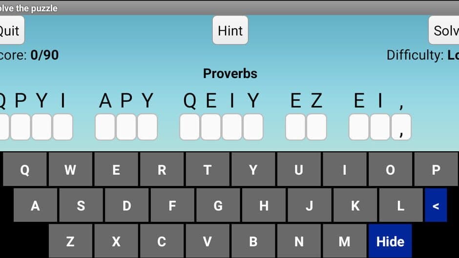 Cryptogram Puzzles screenshot