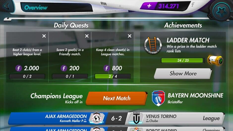 Futuball: Future Football Manager Game screenshot