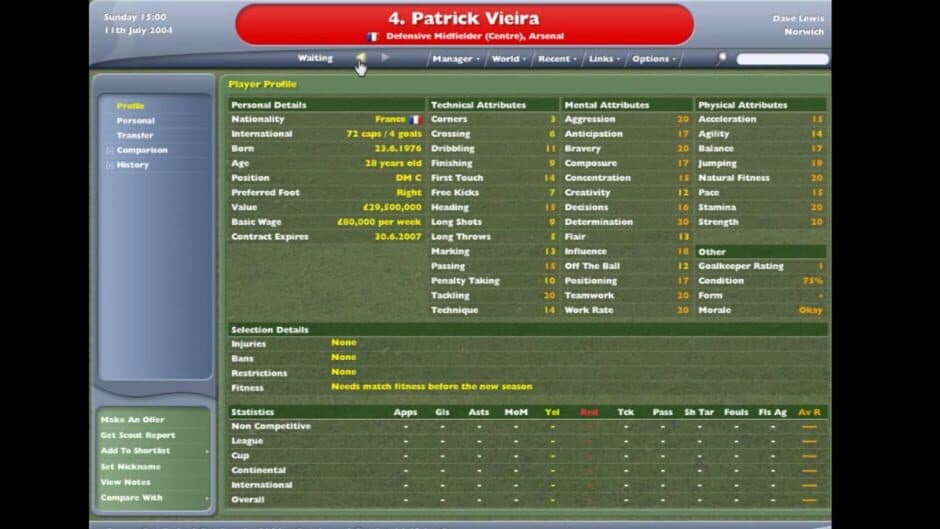 Football Manager 2005 screenshot