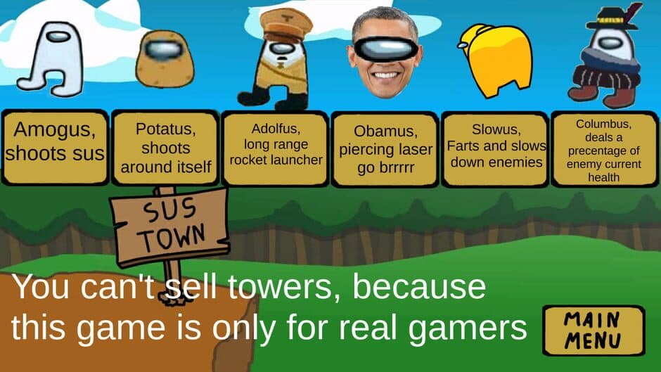 Amogus TD screenshot