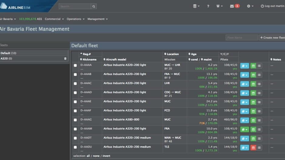 AirlineSim screenshot
