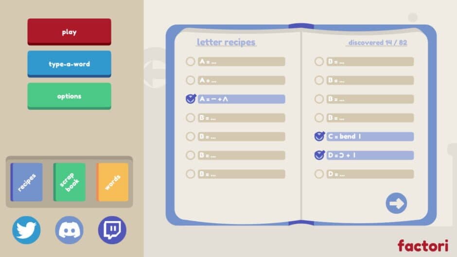 Word Factori screenshot