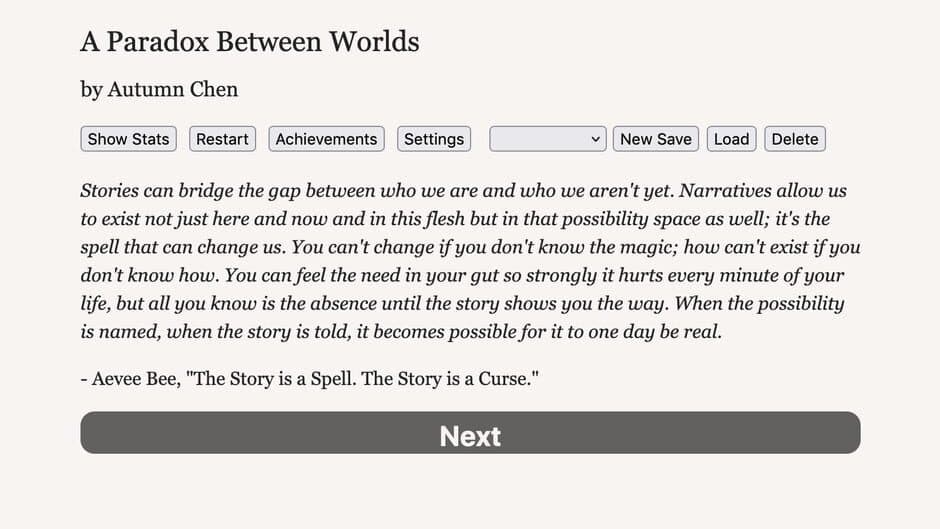 A Paradox Between Worlds screenshot