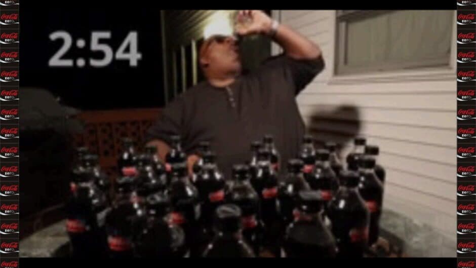 I Wanna How Many Bottles of Coke Zero Can Badlands Chug in 3 Minutes? Watch & See! screenshot
