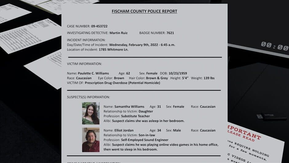 Case Files: The Death of Paulette Williams screenshot