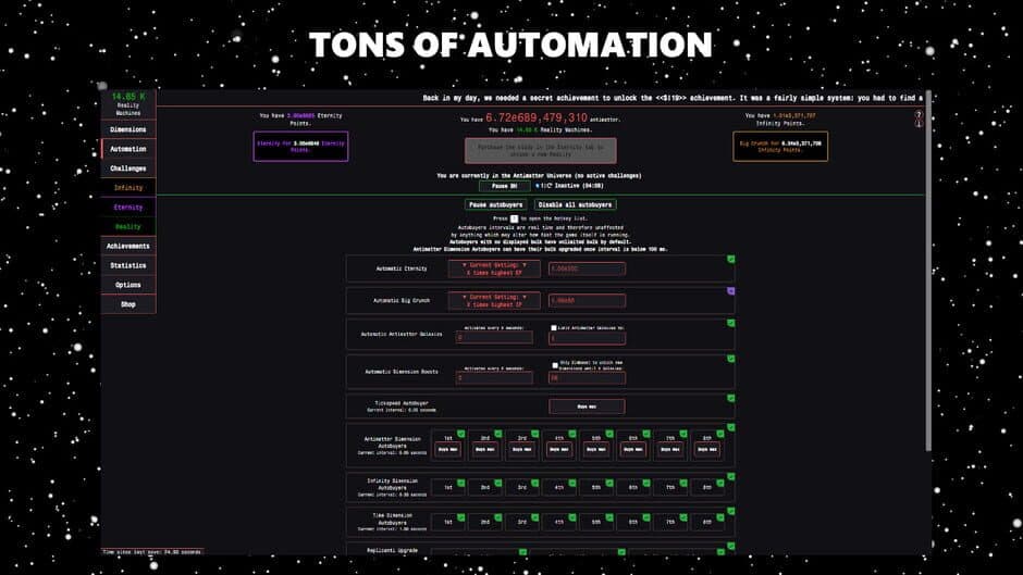 Antimatter Dimensions screenshot