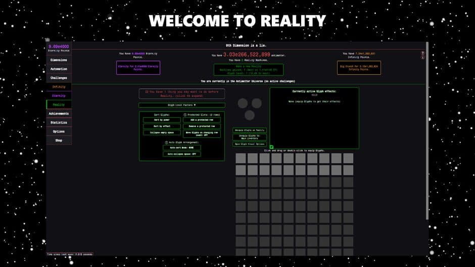 Antimatter Dimensions screenshot