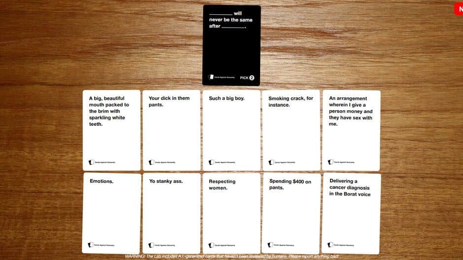 Cards Against Humanity Lab screenshot