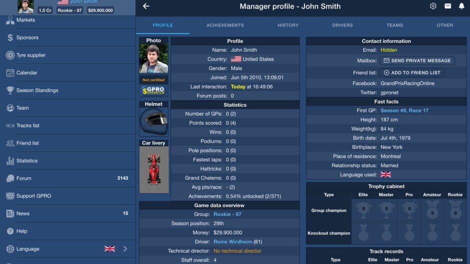 GPRO: Classic Racing Manager screenshot