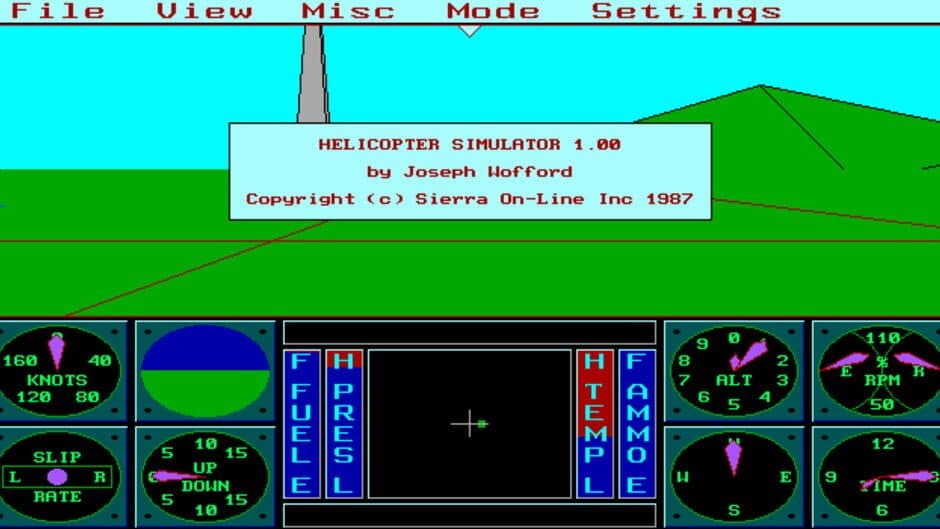 Sierra's 3-D Helicopter Simulator screenshot