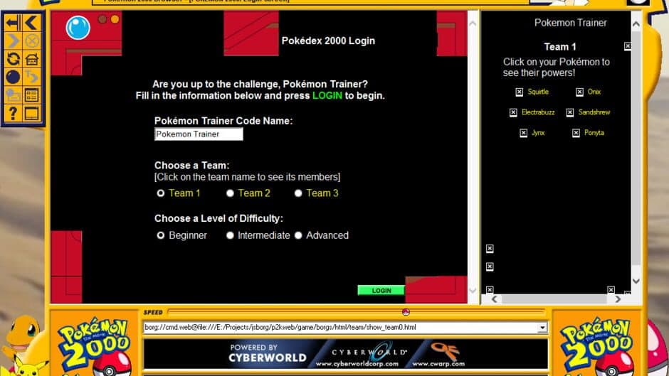 Pokémon 2000 Adventure Game screenshot