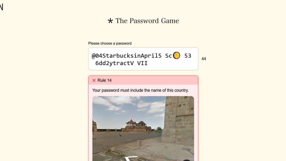 The Password Game screenshot