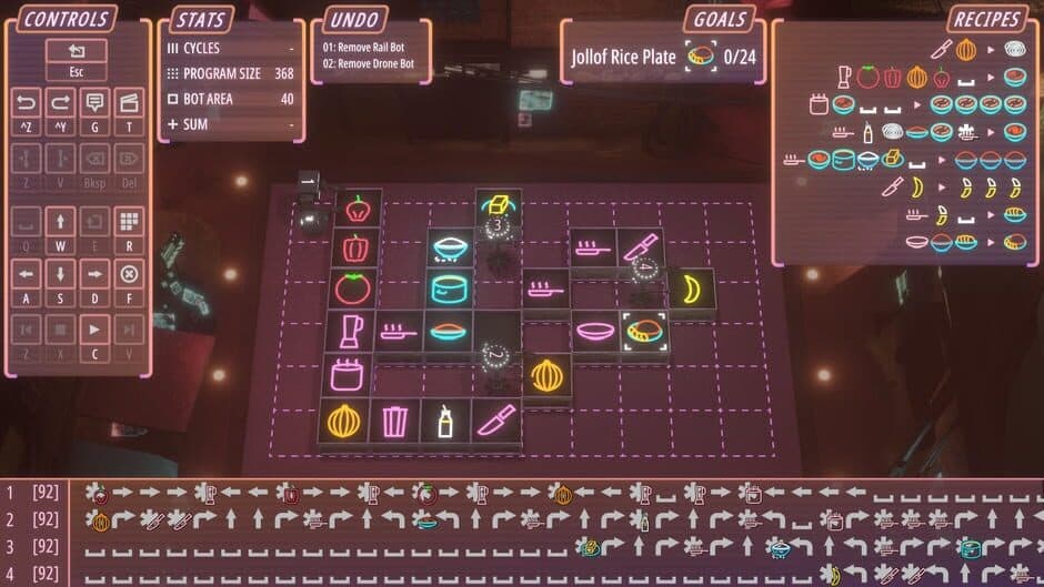 Neon Noodles: Cyberpunk Kitchen Automation screenshot