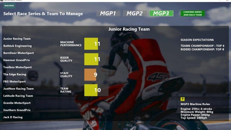 MGP Manager screenshot