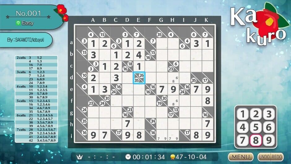Puzzle by Nikoli S Kakuro screenshot