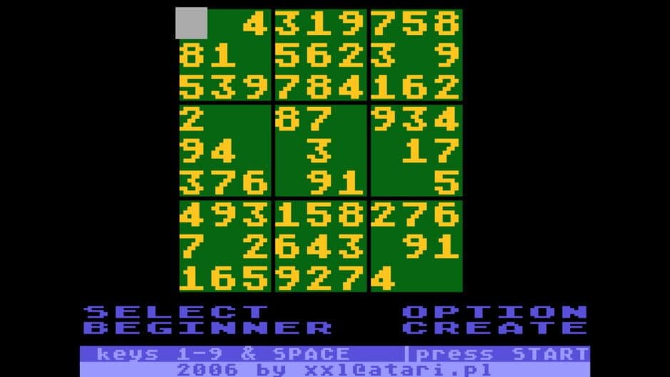 Sudoku screenshot