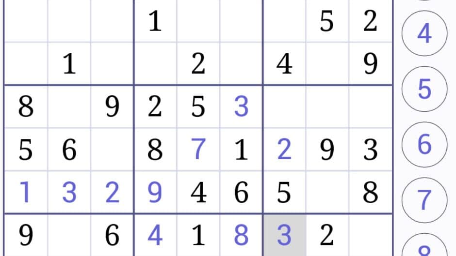 Web Sudoku screenshot