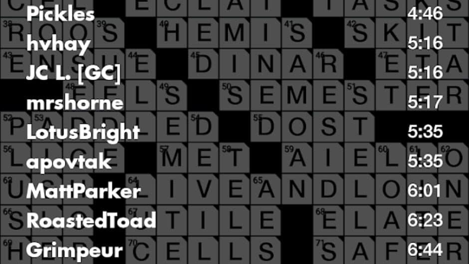 Crosswords screenshot