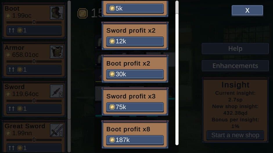 Weapon Shop Decillionaire screenshot