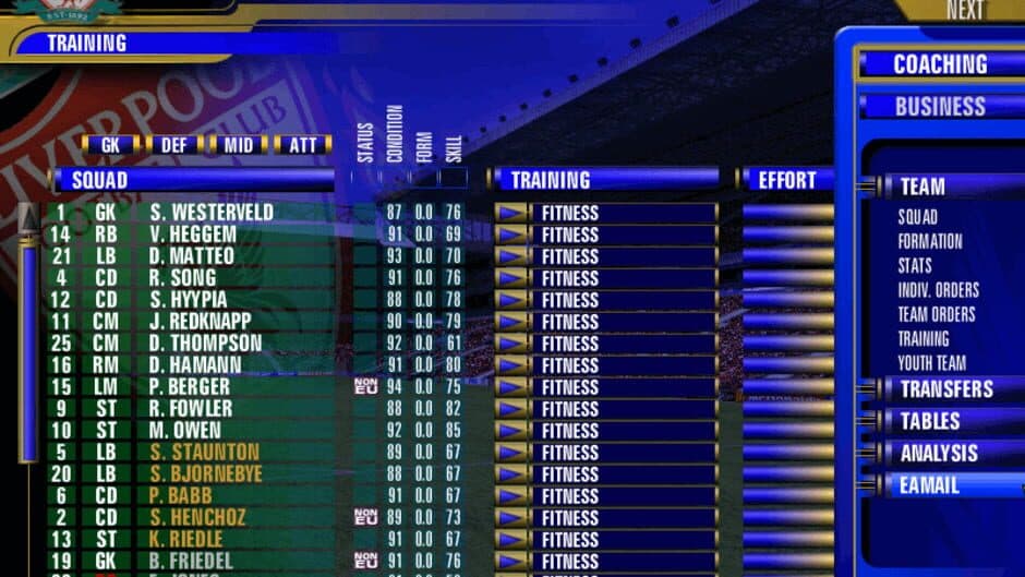 The F.A. Premier League Football Manager 2000 screenshot