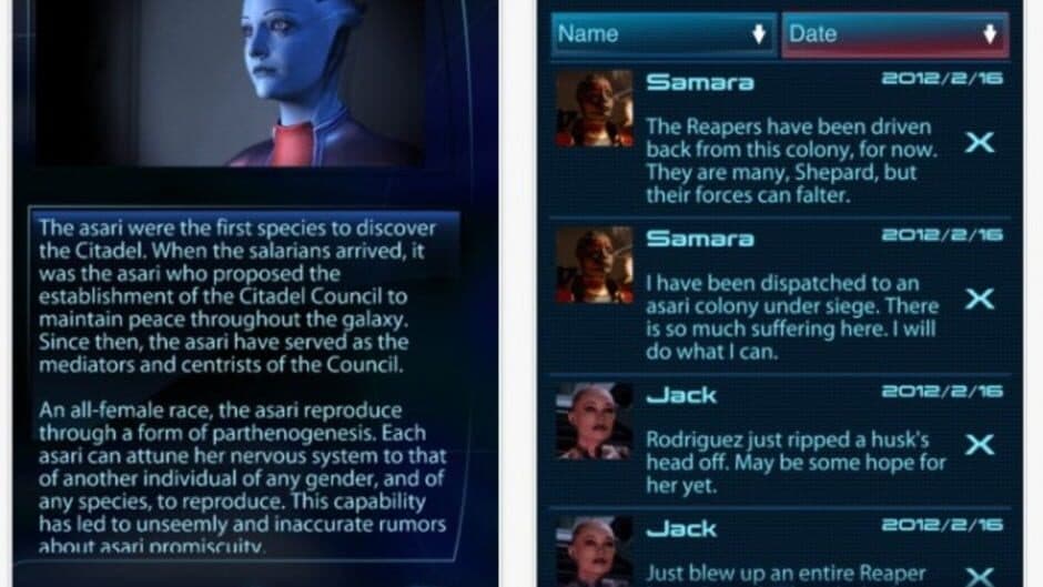 Mass Effect Datapad screenshot