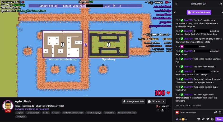 ChatTDT: Tower Defense Twitch screenshot
